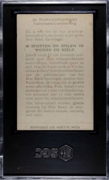 Holland Basketball carte card sports antique