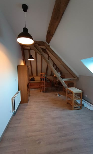 chambre ado en comble rénové par l'entreprise guyon