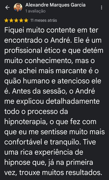 Depoimento elogiando o antendimento.