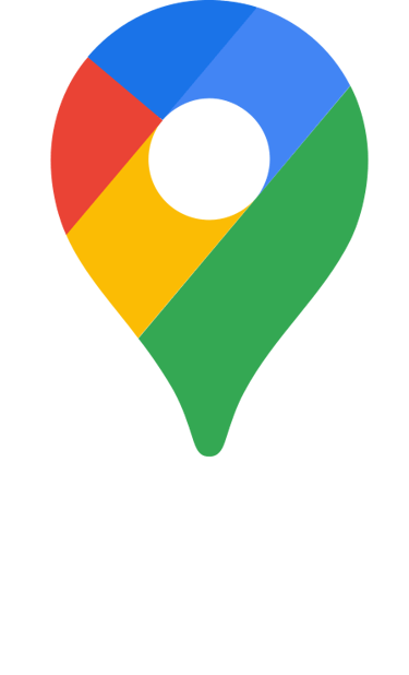 Official Google Maps logo featuring a colorful location pin icon with blue, red, yellow, and green segments.