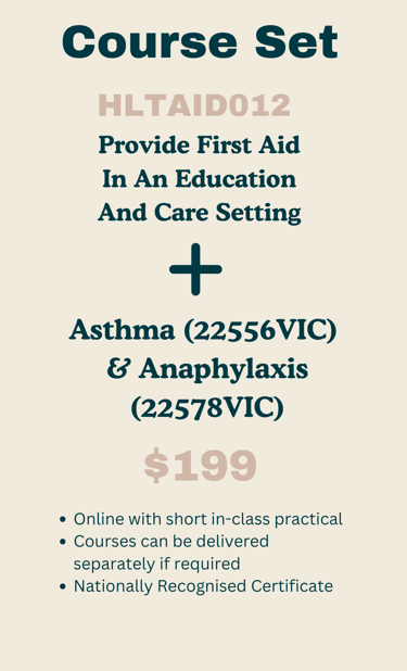 Asthma and anaphylaxis in the workplace, Childcare first aid and CPR