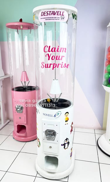 sewa mesin gacha small putih malang