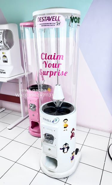 sewa mesin gacha small putih malang