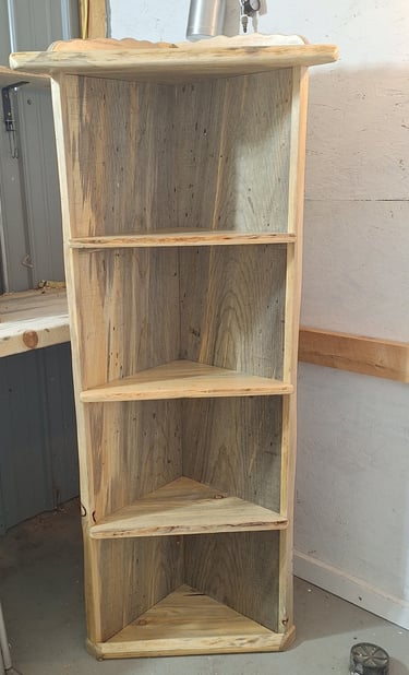 blued pine corner cabinet