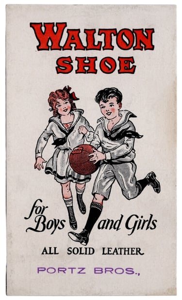 Really old basketball ink blotter rare Walton Shoe for Boys and Girls