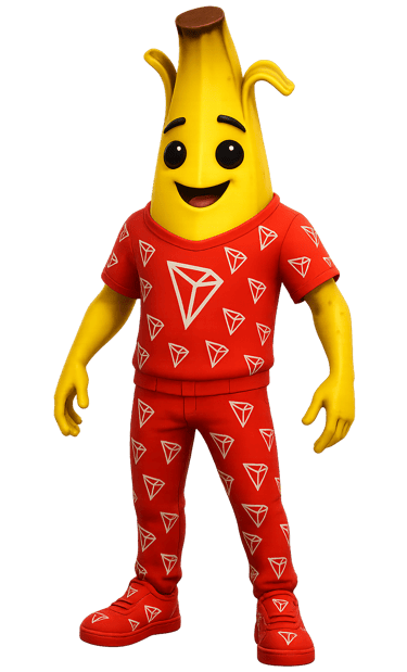 a banana banana peeler wearing a red shirt and pants