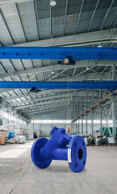 a blue pipe valve valve with a blue valve