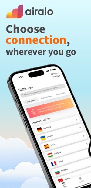 Airalo eSIMs for affordable global travel data.