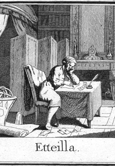 Immagine di Etteilla nel suo studio