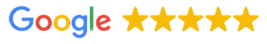 Google graphic displaying 5 full stars, representing Gili Scuba Diving's outstanding reviews and high customer satisfaction i
