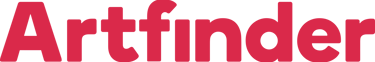 Official Artfinder company logo featuring bold red sans-serif typography on a transparent background.