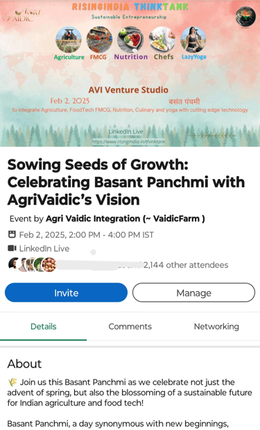 AVI Venture Studio launch event 2025 start building with us Agriculture FMCG Nutrition