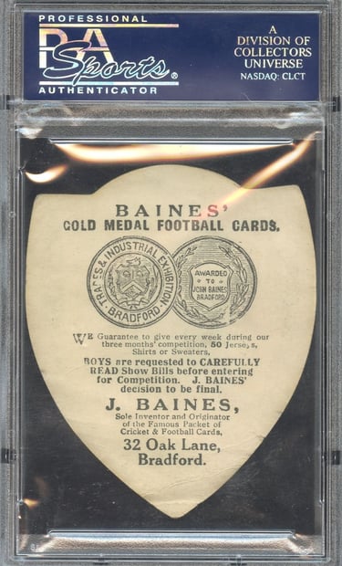 1904-05 J. Baines Shield Net Ball E.S.B. Closed Collar Rare Basketball Card (back)