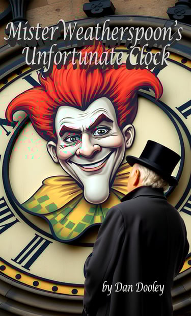 Image of front cover of novel 'Mister Weatherspoon's Unfortunate Clock.'