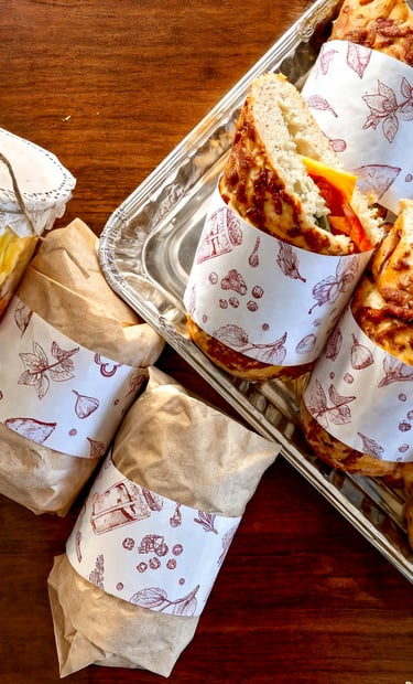 a tray of food and snacks on a table