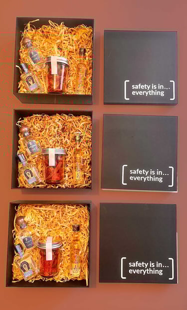 a box of assorted items in a box