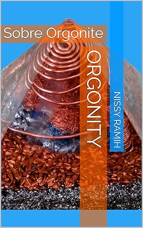 Orgonite pyramid book cover with copper coils and healing crystals for energy protection.