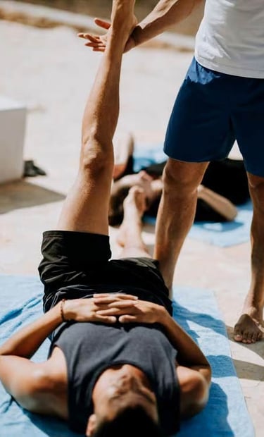 leg stretching as part of Wollongong massage treatment