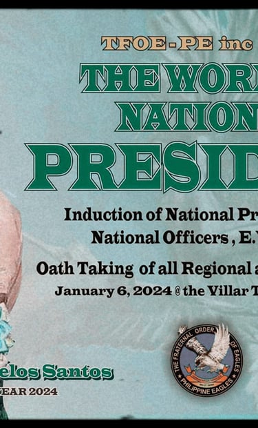 TFOE -PE, INC., NATIONAL PRESIDENT EAGLE RONALD DELOS SANTOS EY 2024