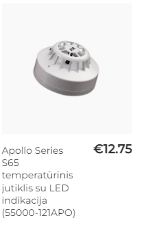 Apollo series s65 temperatūrinis jutiklis su LED indikacija (55000-121Apo)