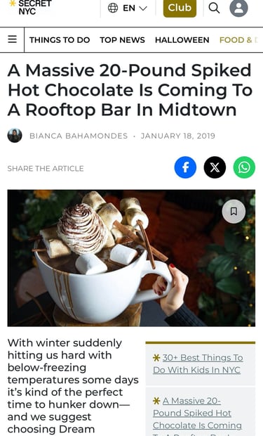 an article about a 20lb hot chocolate that is unique and went viral