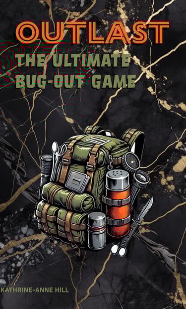 a backpack with survival items