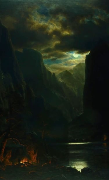Oil painting by Albert Bierstadt