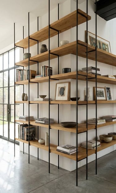 Mueble industrial de acero y madera fabricado a medida, Murcia