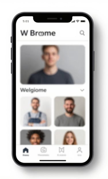 A vertical image showing a smartphone with a clean, responsive web design. The lighting is bright and crisp, highlighting the functionality and modern aesthetic of the user interface.