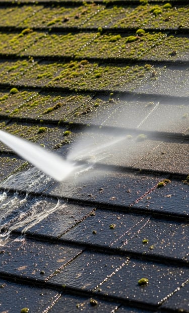 power washing a roof 