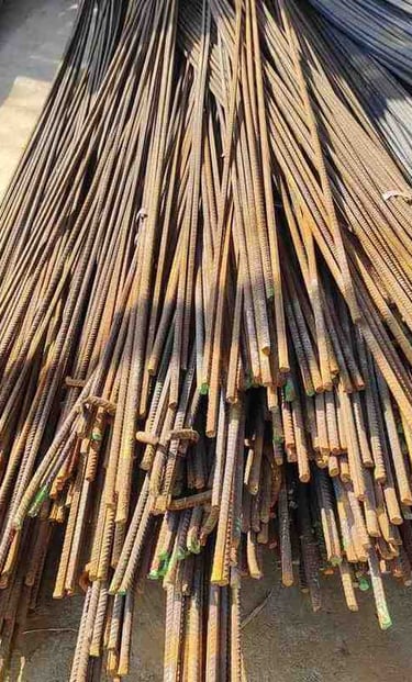 Close-up of 10mm TMT bar showing ribbed surface – premium reinforcement steel for export markets