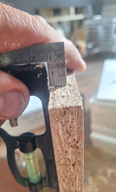 Chris holding set squarer