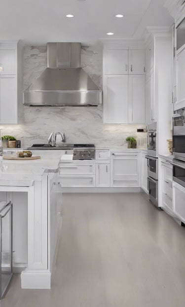 modern custom large Toronto white kitchen
