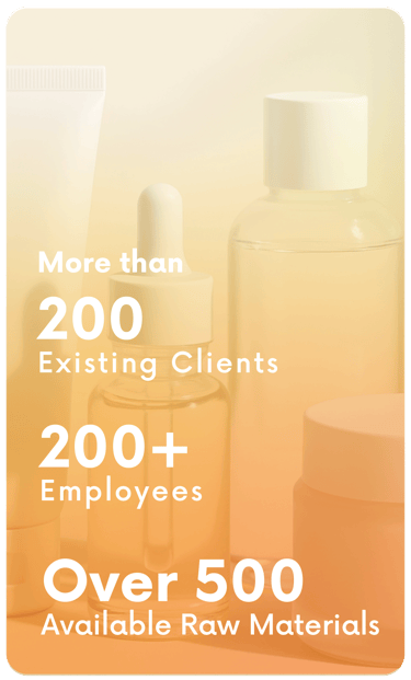 Beautihub has more than 200 client, 200 employee and over 500 available raw materials