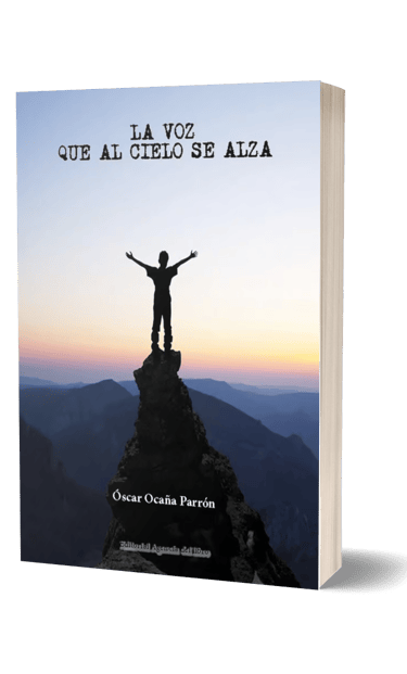 Portada del poemario La voz que al cielo se alza de Óscar Ocaña Parrón