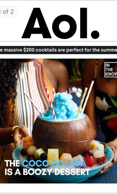 an article about a unique dessert/cocktail  that looks like a coconut 