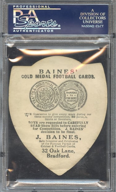 1904-05 J. Baines Shield Net Ball E.S.B. Closed Collar Rare Basketball Card (back)