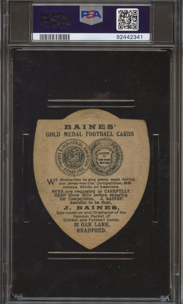 1904-05 J. Baines Shield School Girls E.S.B. Open Collar Rare Basketball Card (back)