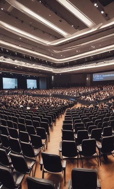 A dynamic keynote speaker engaging a packed auditorium at Data Crunch Pakistan.