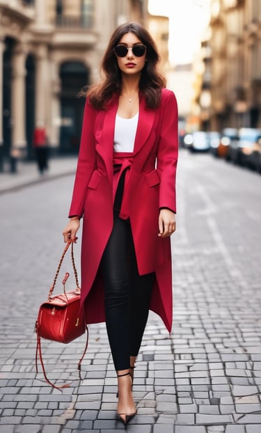 a woman in a white dress and hat with a handbag