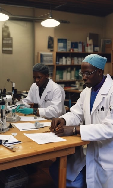 A team of underwater rescuers in action during a training session.