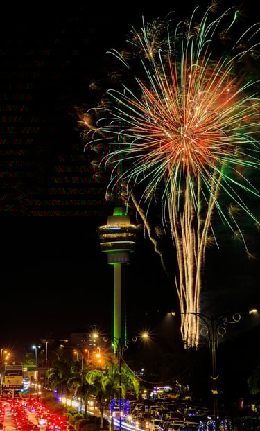 A Firework Display in Kuala Lumpur, Malaysia