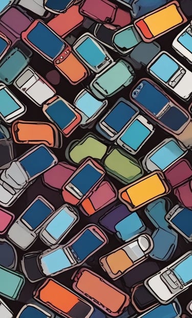 a phone with a tattoo style on it