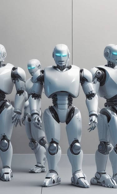 An animated futuristic robot representing AI calling agents.