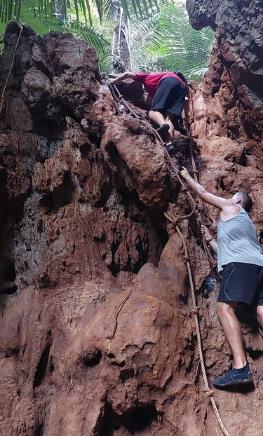 thailand krabi railay princess lagoon climb down