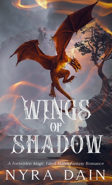 a dragon flying over a mountain range