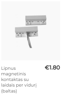Lipnus magnetinis kontaktas su laidais per vidurį