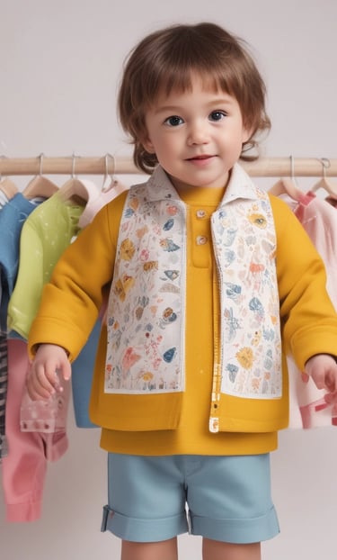 A cheerful young girl twirling in a bright, comfortable dress from hatoo bachoo's latest collection.