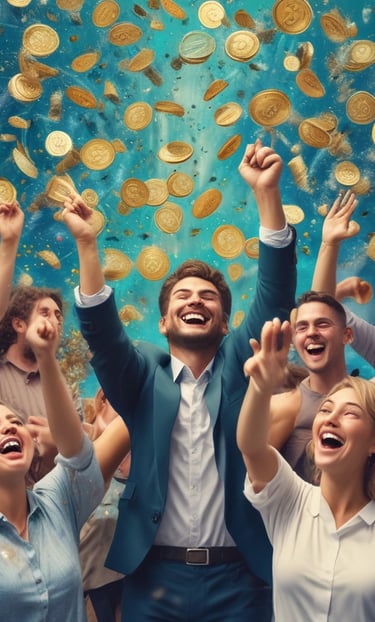 A vibrant digital ticket with a glowing $1 symbol, inviting users to place their order.