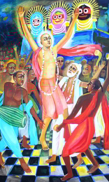 Chaitanya at Rathayatra 2017 acrylic canvas 80 x 60cm large